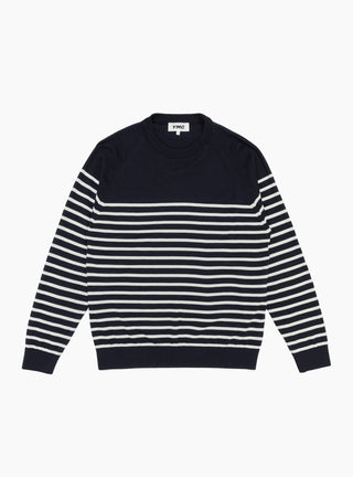 Suedehead Crewneck Knit Navy & Ecru YMC