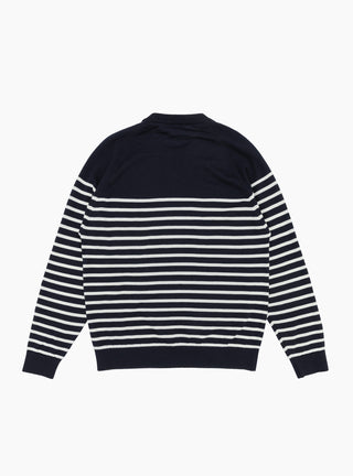 Suedehead Crewneck Knit Navy & Ecru YMC