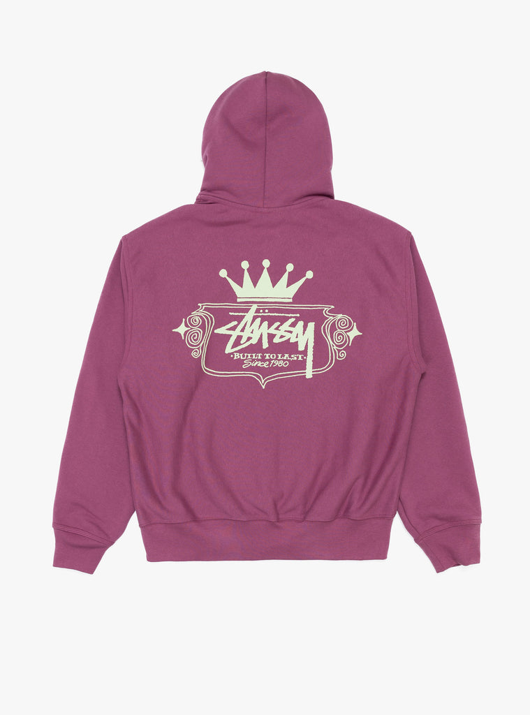 Stussy Built To Last Zip Hoodie Berry At Couverture & The Garbstore Back Shot
