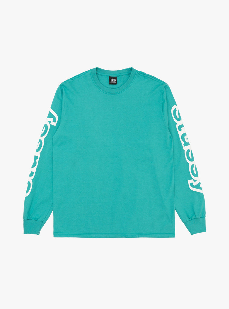 Stussy Sideways LS Tee Ocean At Couverture & The Garbstore Front Shot