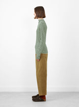 Viory Stripe LS Tee Green Stripe by Bellerose at Couverture and The Garbstore side profile