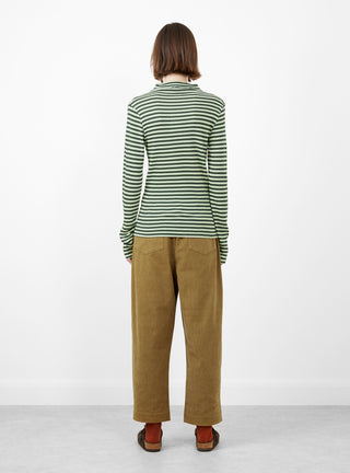 Viory Stripe LS Tee Green Stripe by Bellerose at Couverture and The Garbstore rear shot 