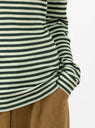 Viory Stripe LS Tee Green Stripe by Bellerose at Couverture and The Garbstore close up