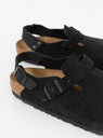 Tokio Suede Sandal Black by Birkenstock at Couverture and The Garbstore close up