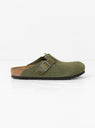 Boston Suede & Oiled Leather Sandal Thyme side shoe 