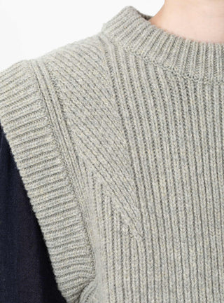 Alky Knit Vest Grey by Soeur at Couverture and The Garbstore close up