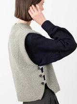 Alky Knit Vest Grey by Soeur at Couverture and The Garbstore side slits