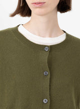 Winner Cardigan Vert Olive by Soeur at Couverture and The Garbstore close up of neck