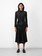 Velvet Lace Skirt Black by TOGA PULLA at Couverture and The Garbstore front on model