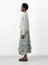 Ikat Silk Flower Betsy Skirt Ink/Ecru by Cawley at Couverture and The Garbstore side profile