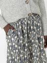 Ikat Silk Flower Betsy Skirt Ink/Ecru by Cawley at Couverture and The Garbstore side pockets 