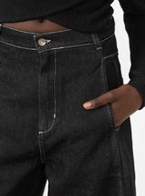 Shade Denim Pant Black by Henrik Vibskov at Couverture and The Garbstore close up stitching 