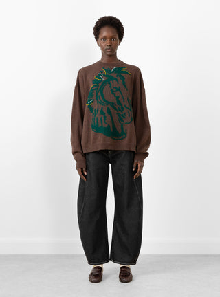 Horse Head Knit Jumper Brown by Henrik Vibskov at Couverture and The Garbstore 