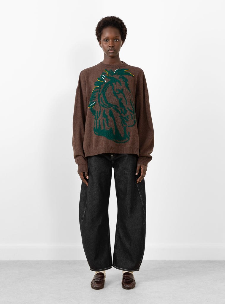 Horse Head Knit Jumper Brown by Henrik Vibskov at Couverture and The Garbstore 