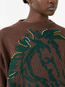 Horse Head Knit Jumper Brown by Henrik Vibskov at Couverture and The Garbstore close up 