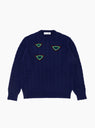 Cable Knit Pullover Navy by TOGA VIRILIS at Couverture and The Garbstore 