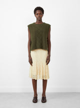 Taylor Skirt Lace Cream by Rejina Pyo at Couverture and The Garbstore full profile