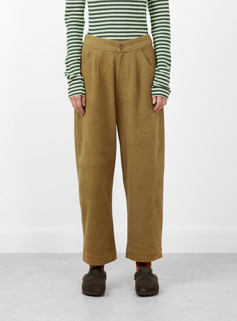 Signature Curve Legged Trouser Kelp Brown from 7115 by Szeki at Couverture and The Garbstore