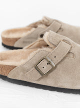 Boston Shearling Narrow Fit Taupe by Birkenstock at Couverture and The Garbstore close up