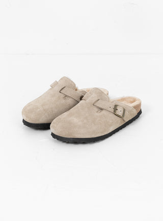 Boston Shearling Narrow Fit Taupe by Birkenstock at Couverture and The Garbstore side shot