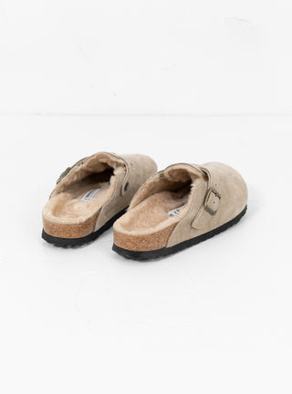 Boston Shearling Narrow Fit Taupe by Birkenstock at Couverture and The Garbstore shearling footbed 