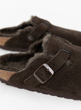 Boston Shearling Narrow Fit Mocha by Birkenstock at Couverture and The Garbstore close up