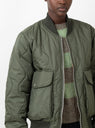 YMC x Lavenham Bros Bomber Jacket Olive Green at Couverture and The Garbstore side profile close up