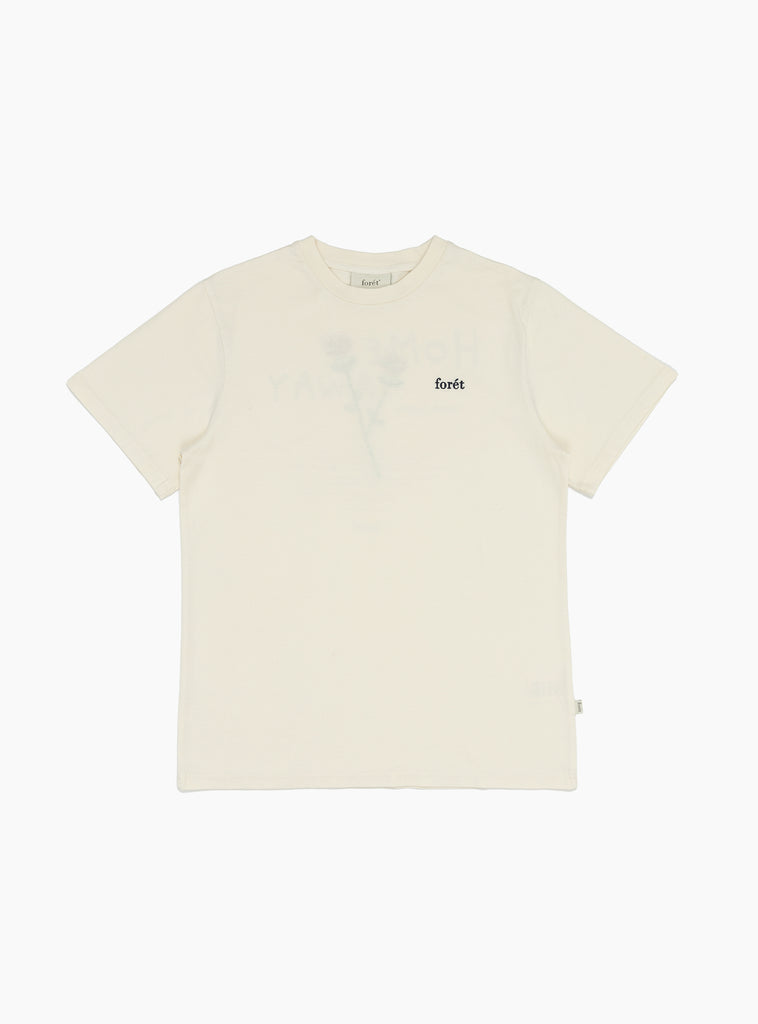 Abode Embroidery T-Shirt Cloud & Navy by foret at Couverture and The ...