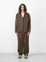 Valley Unconstructed Blazer Cold Brown by foret at Couverture and The Garbstore on model