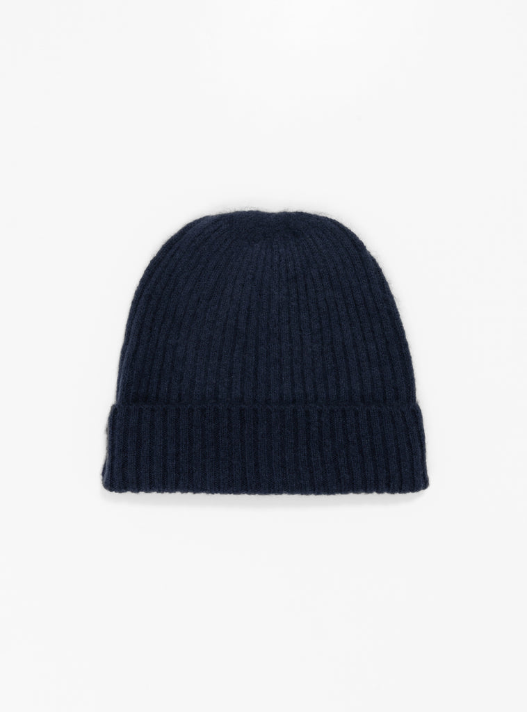 Nimbus Ribbed Hat Navy by Himalayan Cashmere at Couverture and The Garbstore 