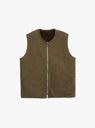 Reversible Canvas Wyatt Waistcoat Olive by YMC at Couverture and The Garbstore reverse side 