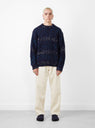 Undertones Boxy Crew Knit Navy by YMC at Couverture and The Garbstore on model 