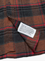 Plaid Flannel Work Shirt Orange & Red by Engineered Garments at Couverture and The Garbstore brand patch