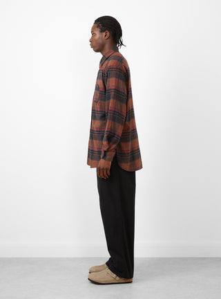 Plaid Flannel Work Shirt Orange & Red by Engineered Garments at Couverture and The Garbstore side profile