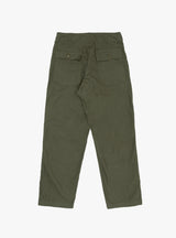 Brushed Herringbone Fatigue Pant Olive by Engineered Garments at Couverture and The Garbstore rear 