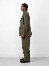 Brushed Herringbone Fatigue Pant Olive by Engineered Garments at Couverture and The Garbstore side profile