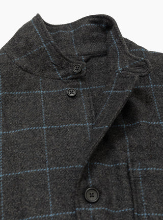 Wool Windowpane Loiter Jacket Charcoal by Engineered Garments at Couverture & The Garbstore flat lay collar detail