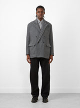 Wool Herringbone DBL Peak Jacket Grey by Engineered Garments at the Couverture and The Garbstore on model 