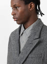 Wool Herringbone DBL Peak Jacket Grey by Engineered Garments at the Couverture and The Garbstore close up