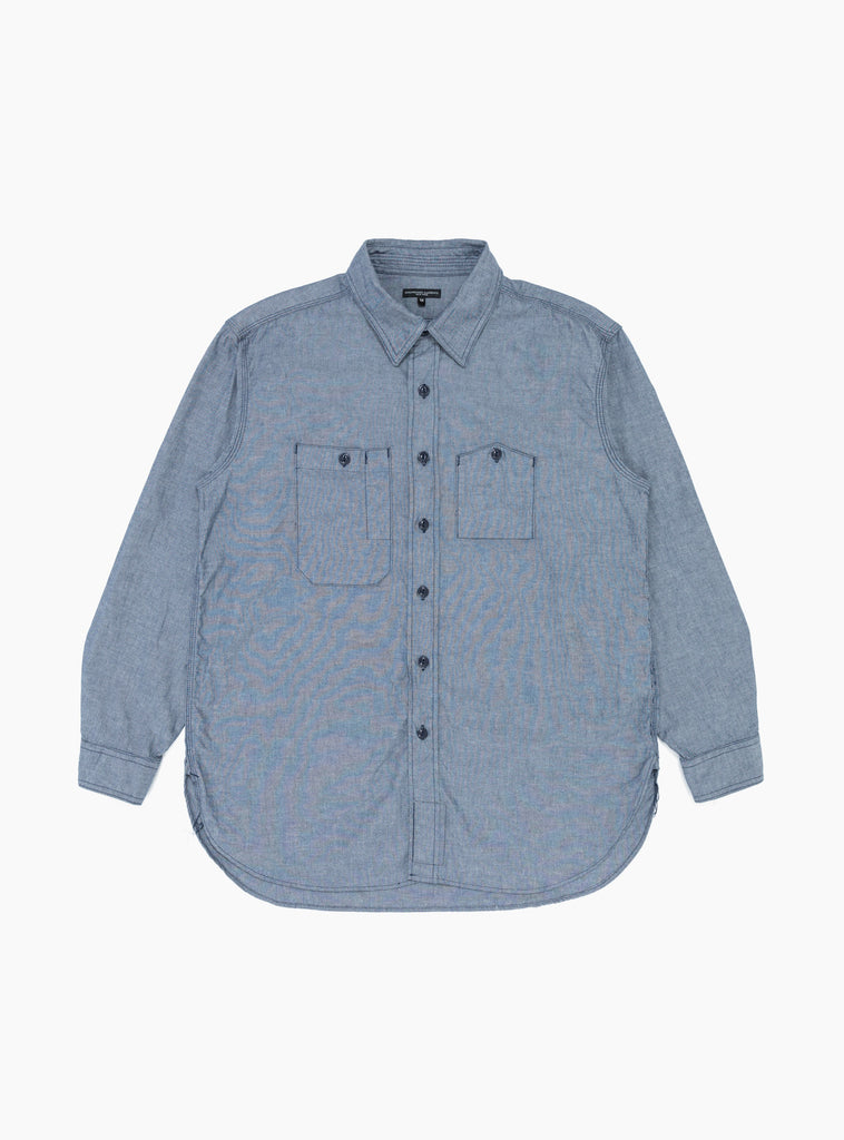 Chambray Work Shirt Indigo by Engineered Garments at Couverture & The Garbstore flat lay