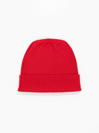 Aurora Ribbed Hat Postbox Red by Himalayan Cashmere at Couverture and The Garbstore 