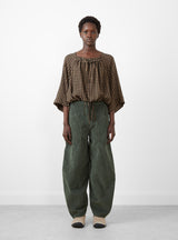 Digi Corduroy Pant Duffle Bag Green by Henrik Vibskov at Couverture and The Garbstore model full profile