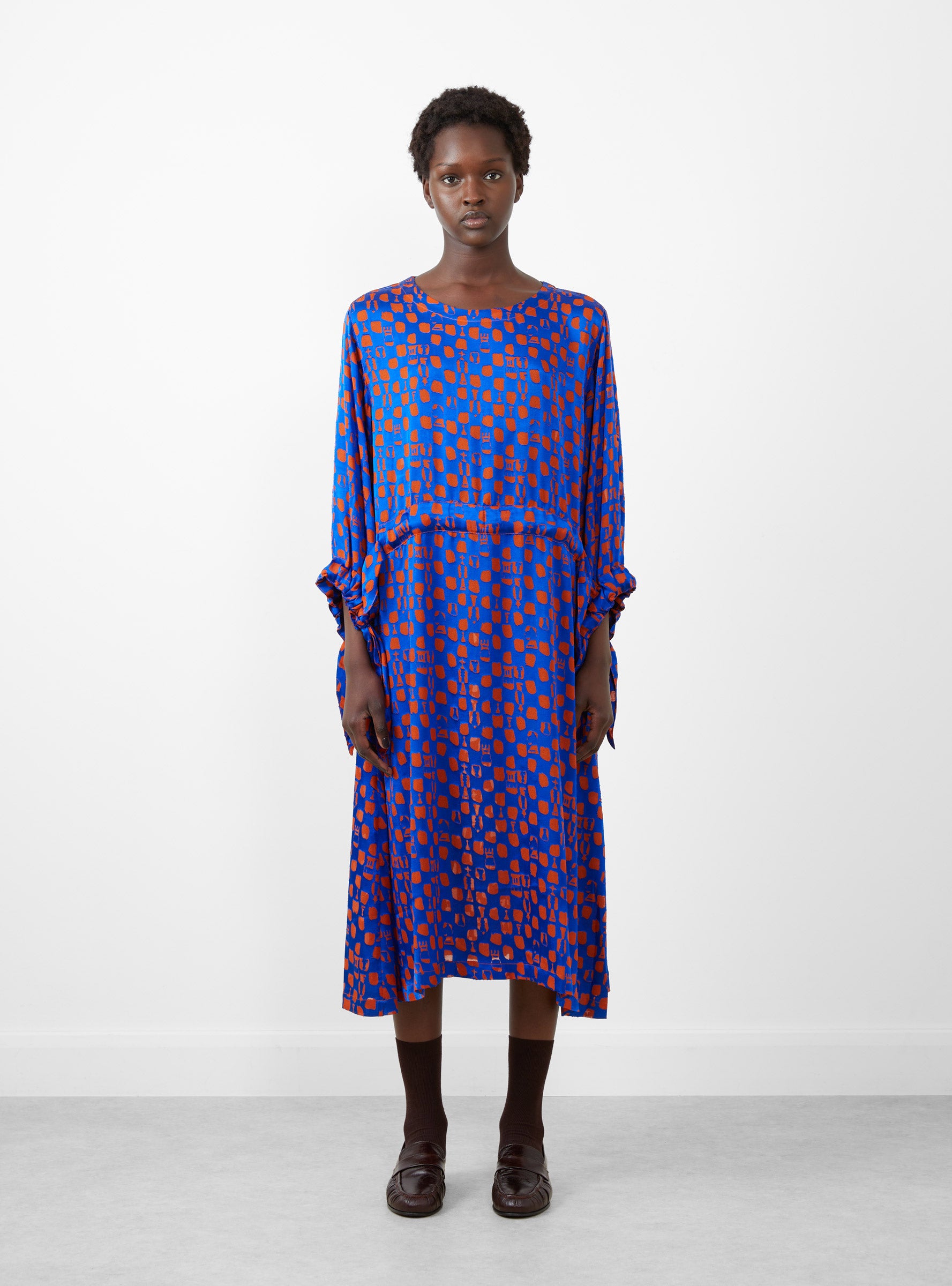 Chewing Dress Rust Blue Chess by Henrik Vibskov | Couverture & The Garbstore