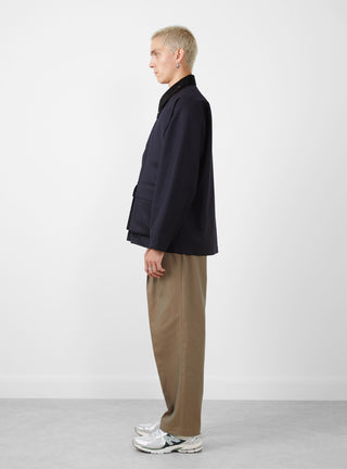 Deep Tuck Pressed Pants Olive by Still By Hand at Couverture and The Garbstore side profile