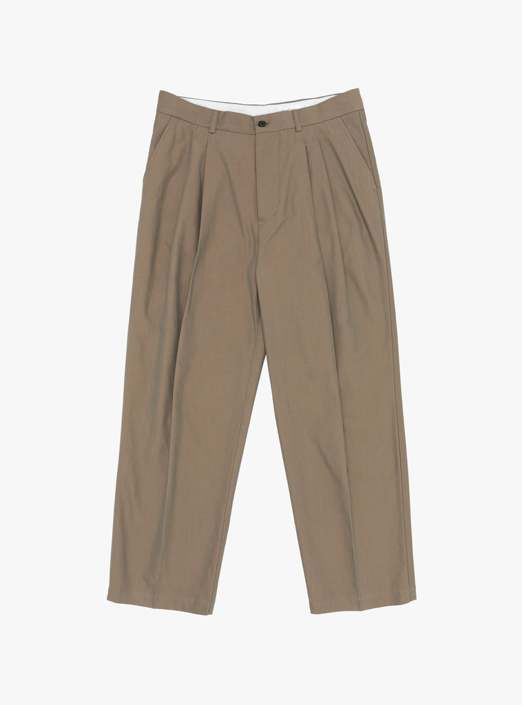 Deep Tuck Pressed Pants Olive by Still By Hand at Couverture and The Garbstore 