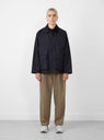 3-Layer Field Jacket Black Navy by Still By Hand at Couverture and The Garbstore on model 