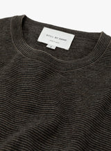 14G Striped Sweater Mocha & Black by Still By Hand at Couverture and The Garbstore close up