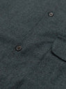 Flat Bottom Wool Shirt Blue Charcoal by Still By Hand at Couverture and The Garbstore close up