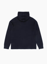 Axel Merino Cotton Milano Hoodie Dark Navy by Norse Projects at Couverture and The Garbstore rear profile