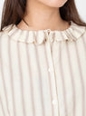 Cornflower Blouse Cream Lilac Stripe by Skall Studio at Couverture and The Garbstore collar 